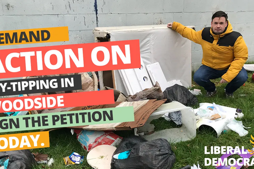 CLLR GREG SPRUCE WOODSIDE FLY TIPPING PETITION